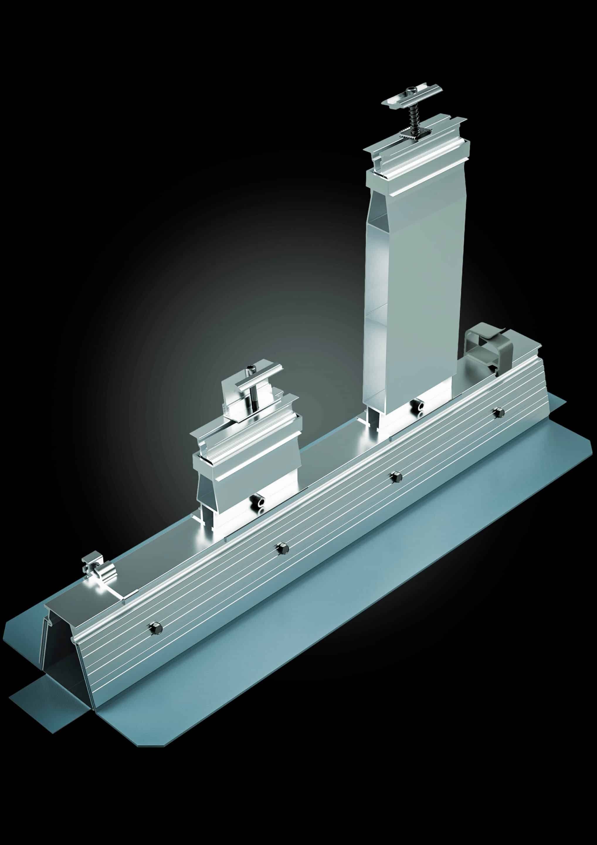 Domesolar-RS600_PVCFIXATION_HAUTEFIXATION_BASSECOLLIERCTR-Assemblage-Visuel3D Fixation NPA 3.45