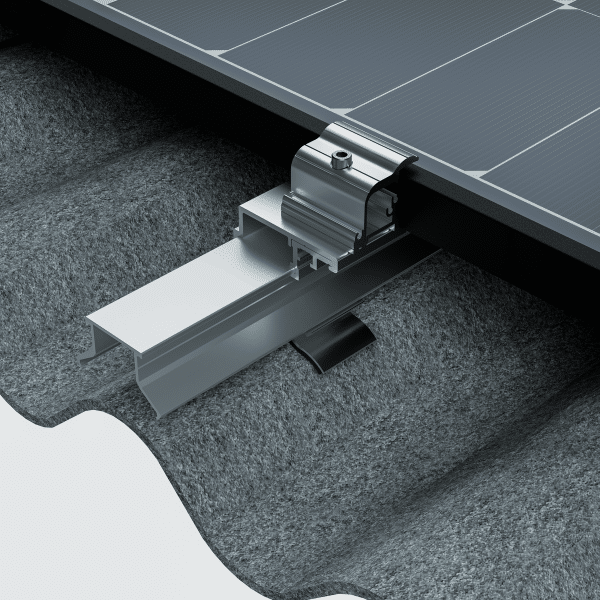 Roof Solar Bitume fixation haute et fixation basse assemblage visuel 3D