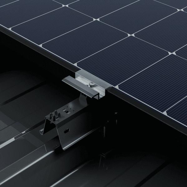 Roof Solar Bitume fixation haute et fixation basse assemblage visuel 3D