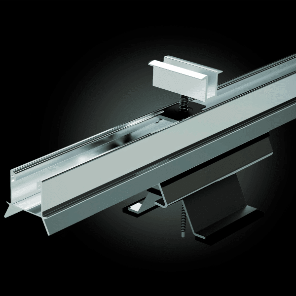 Roof Solar Bitume fixation haute et fixation basse assemblage visuel 3D