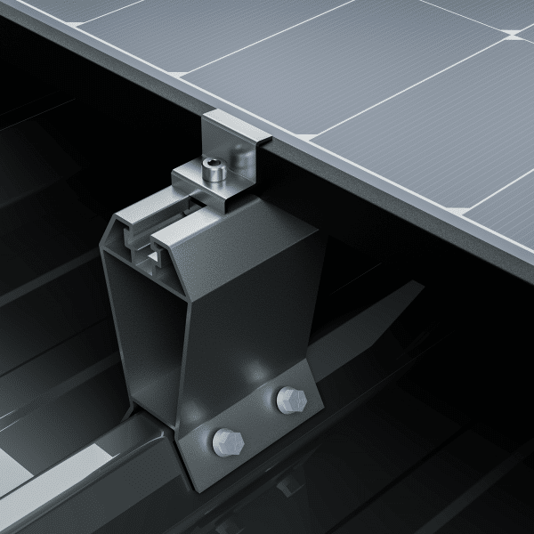 Roof Solar Bitume fixation haute et fixation basse assemblage visuel 3D